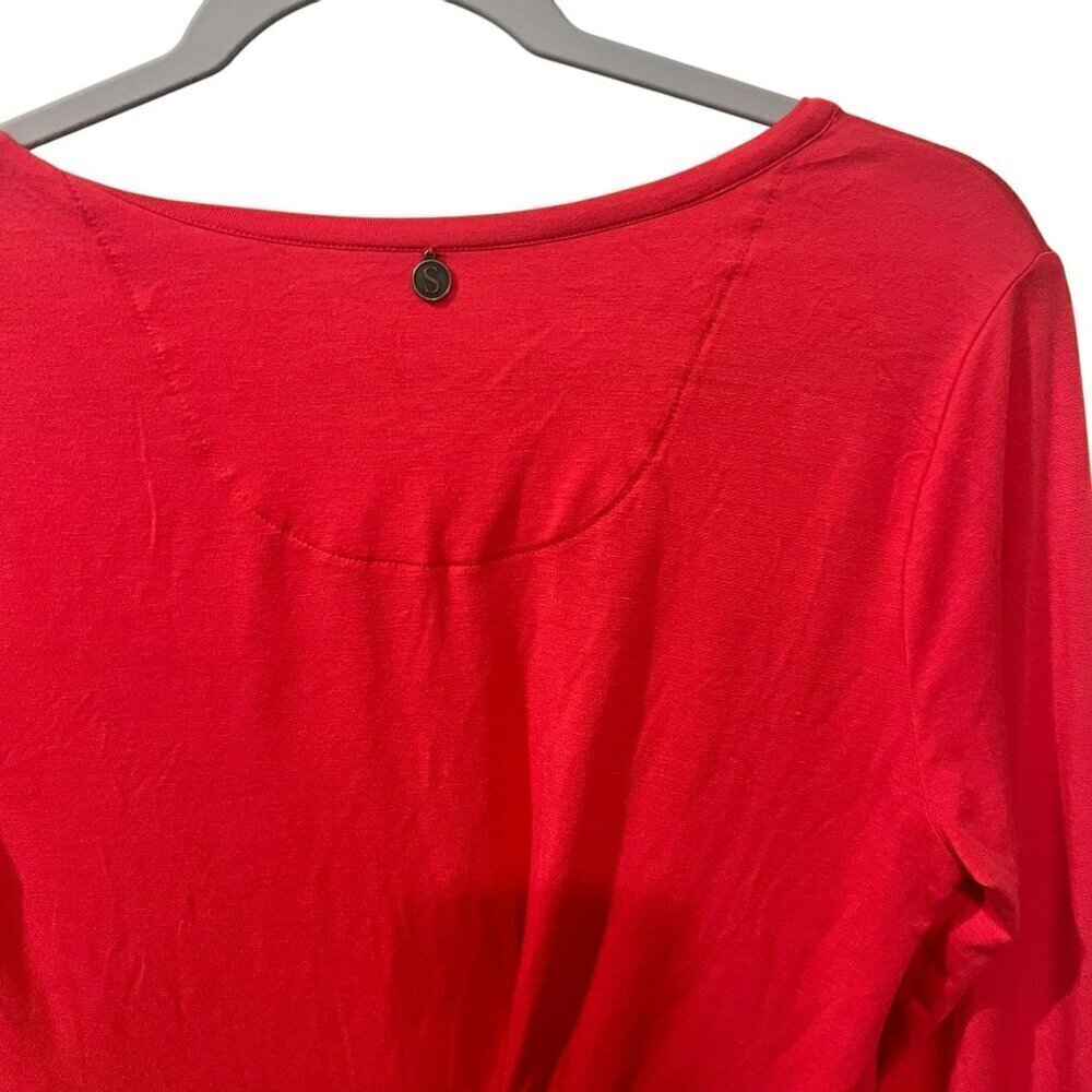Soft Surroundings coral Long Sleeve Tunic Top Button Detail Asymmetrical Hem XS - Picture 6 of 7